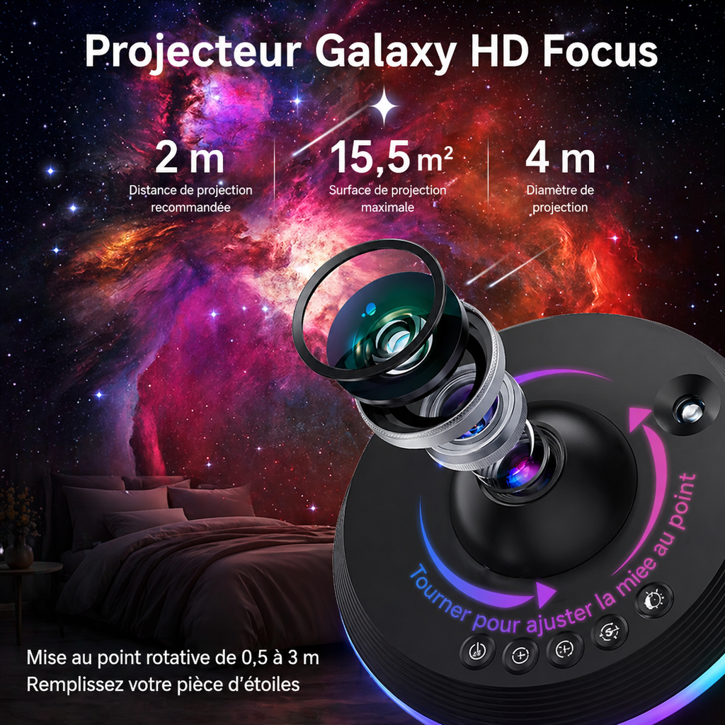 Aerlune Nébuleuse 3D - Projecteur de Galaxie Premium