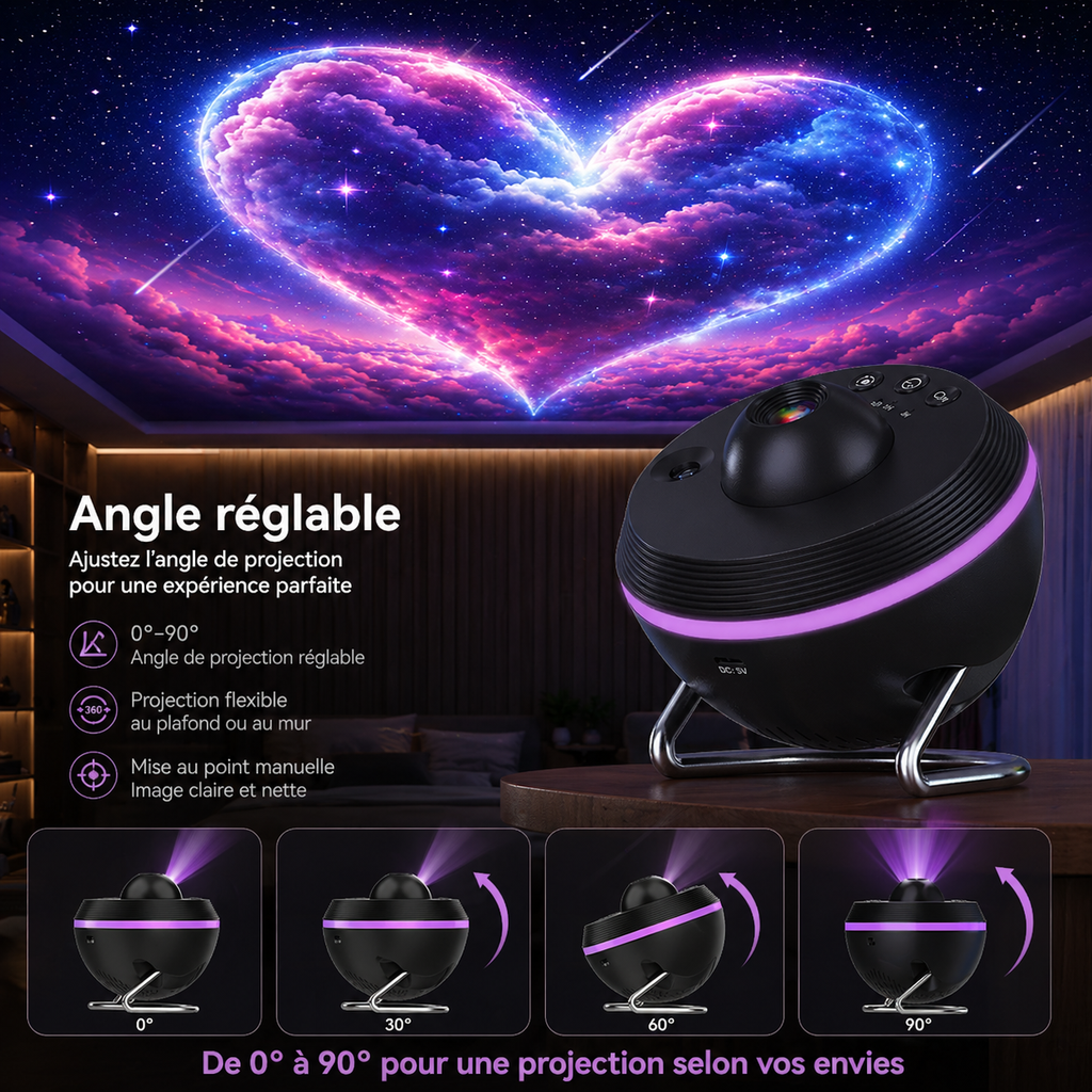 Aerlune Nébuleuse 3D - Projecteur de Galaxie Premium