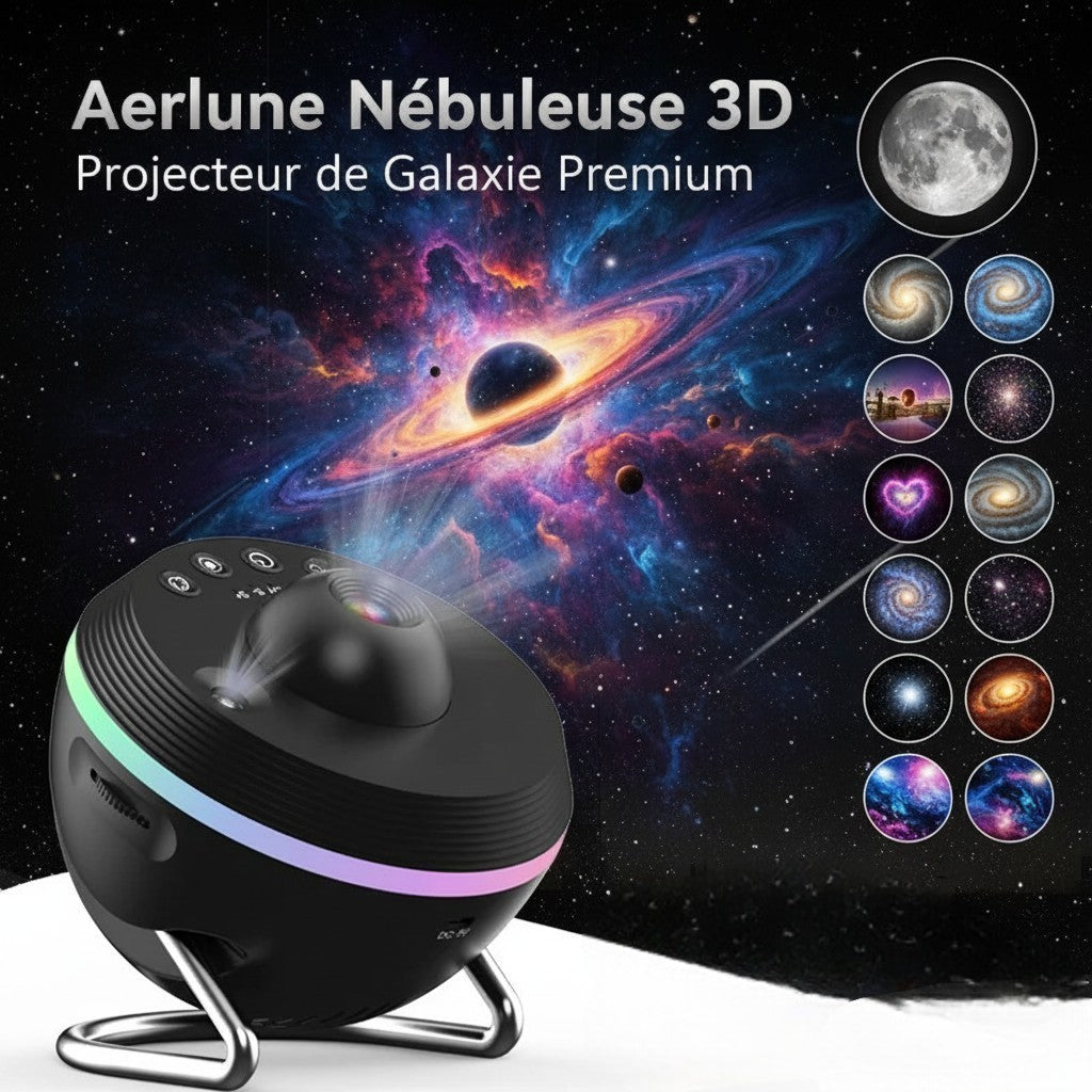 Aerlune Nébuleuse 3D - Projecteur de Galaxie Premium